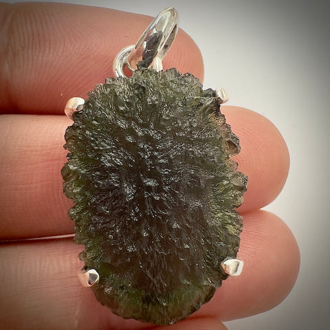Sterling Silver Moldavite Pendant | 5.5g | Chlum
