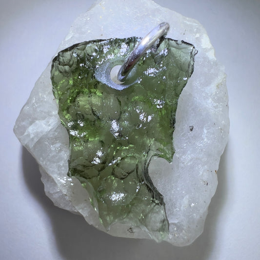 Silver Moldavite Pendant | 1.17g | Chlum