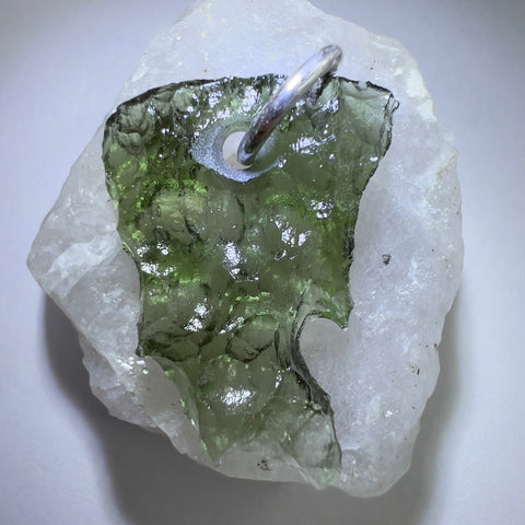 Silver Moldavite Pendant | 1.17g | Chlum