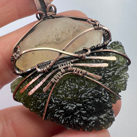 Copper Moldavite & LDG pendant | 14.31g | Maly Chlum