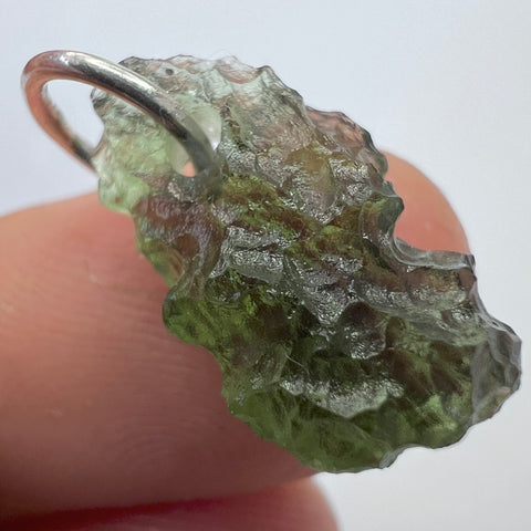 1.17g Natural Moldavite Sterling Silver Pendant