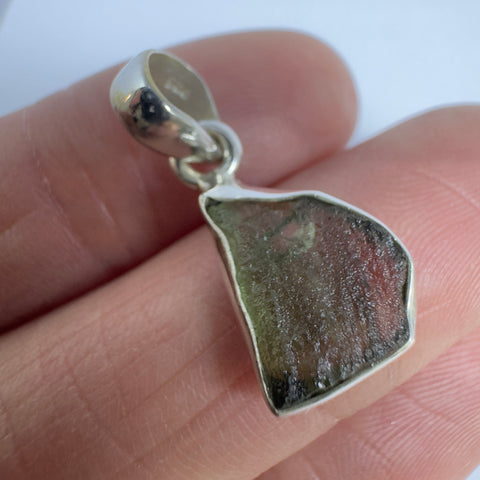 Sterling Silver Moldavite Pendant | 1.63g | Chlum