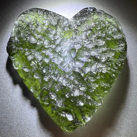 HALF x 3x Semi-faceted Moldavite Heart 13g & 3.33g