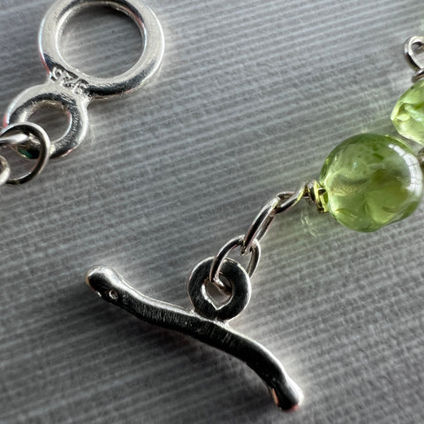 Beautiful Jasper & Peridot Beaded Moldavite Necklace