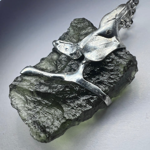 Soft Soldered Moldavite Pendant | 2.62g | Chlum