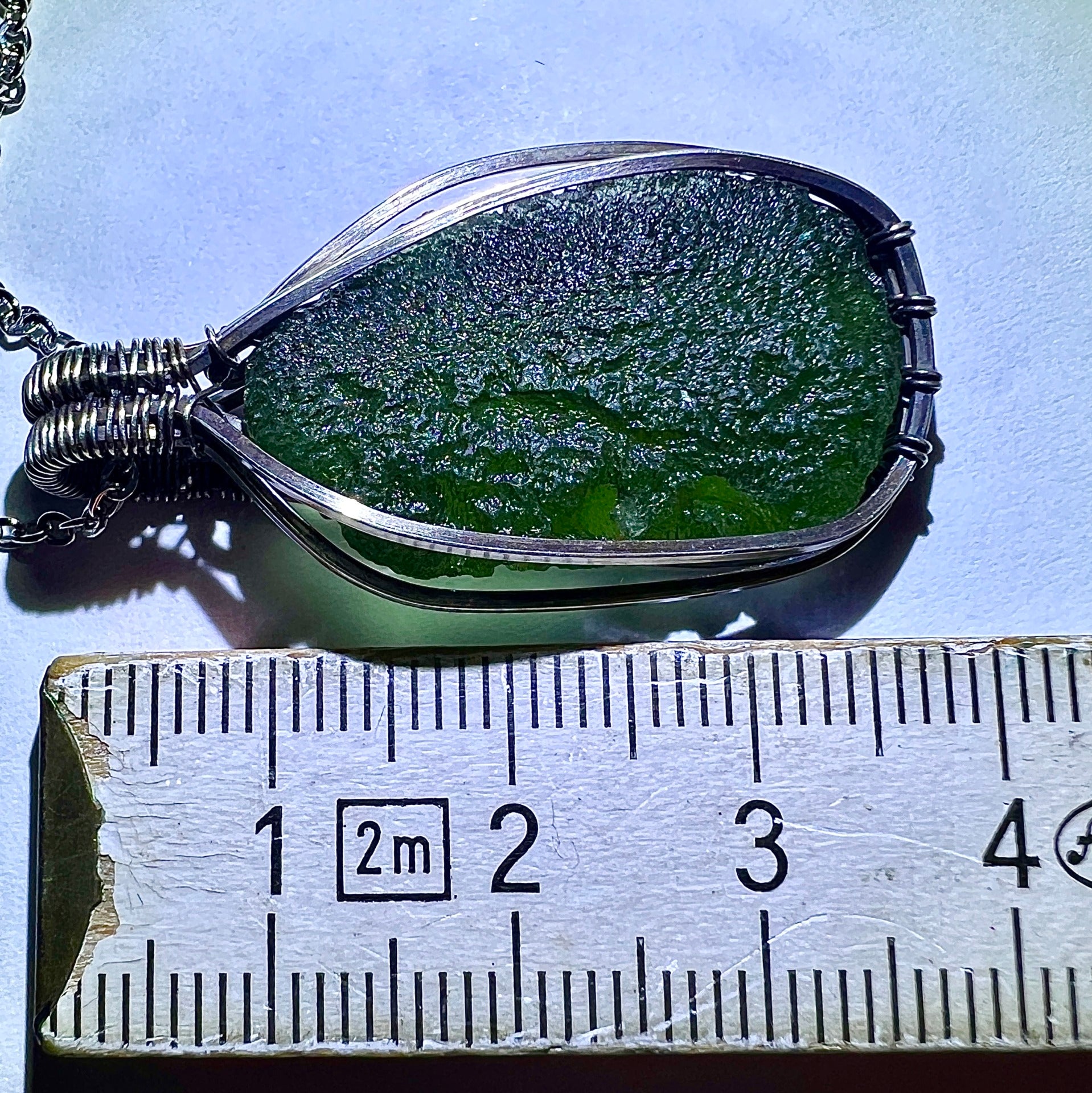 Moldavite & Silver Pendant