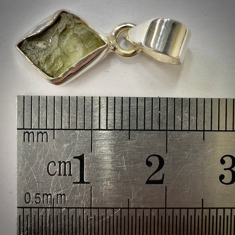 Sterling Silver Moldavite Pendant | 1.31g | Chlum
