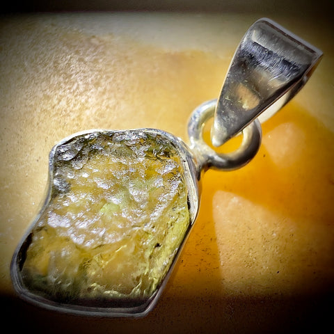 Sterling Silver Moldavite Pendant | 1.51g | Chlum