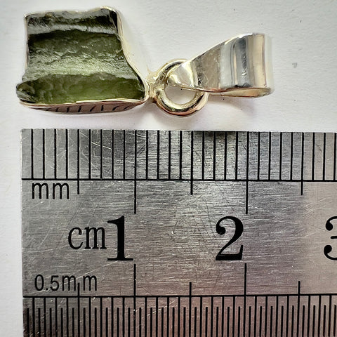 Sterling Silver Moldavite Pendant | 1.68g | Chlum