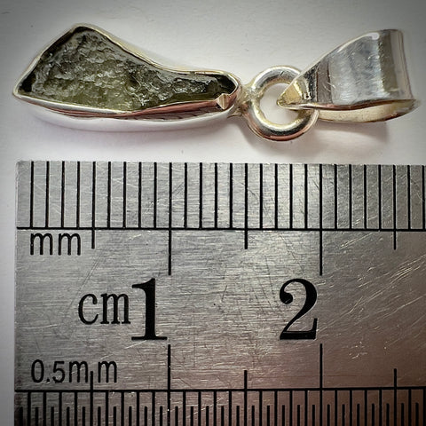Sterling Silver Moldavite Pendant | 1.37g | Chlum