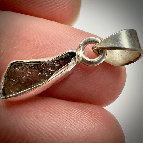 Sterling Silver Moldavite Pendant | 1.37g | Chlum