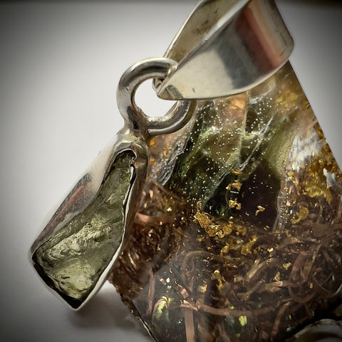 Sterling Silver Moldavite Pendant | 1.37g | Chlum