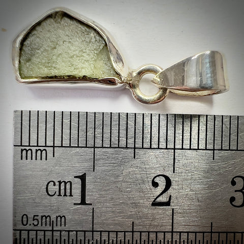 Sterling Silver Moldavite Pendant | 1.55g | Chlum