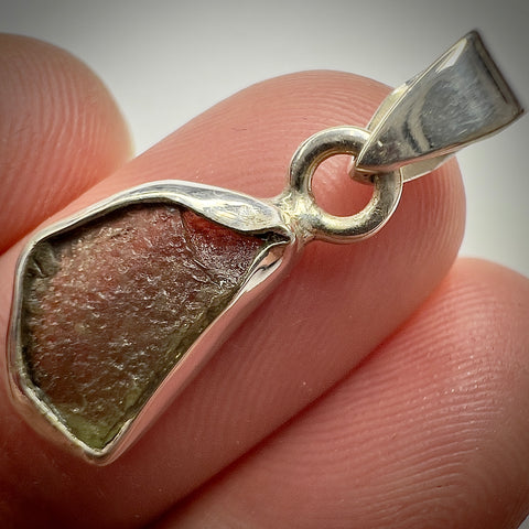Sterling Silver Moldavite Pendant | 1.55g | Chlum