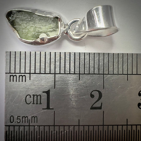 Sterling Silver Moldavite Pendant | 1.32g | Chlum