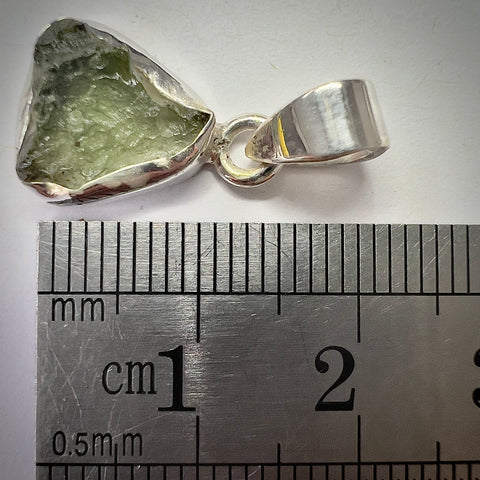Sterling Silver Moldavite Pendant | 1.52g | Chlum