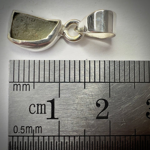 Sterling Silver Moldavite Pendant | 1.19g | Chlum
