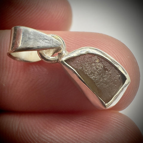 Sterling Silver Moldavite Pendant | 1.19g | Chlum