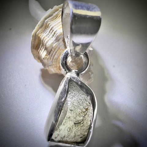 Sterling Silver Moldavite Pendant | 1.19g | Chlum