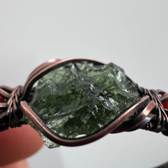 1.15g Moldavite & Copper Bracelet with Red Carnelian Stones