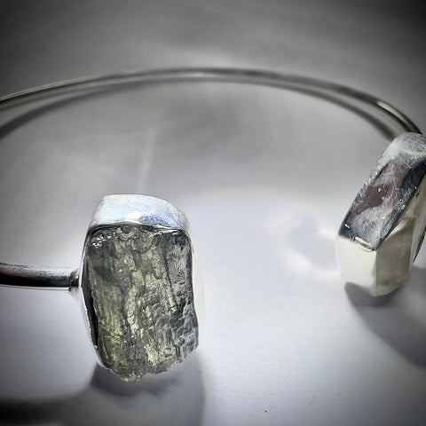 Sterling Silver Moldavite & LDG Bracelet | 1.02g | Chlum