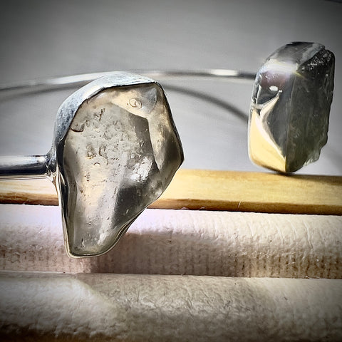 Sterling Silver Moldavite & LDG Bracelet | 1.02g | Chlum