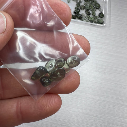 Moldavite Beads x 8 - 7carats total.