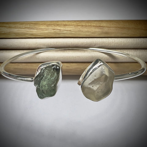Sterling Silver Moldavite & LDG Bracelet | 0.6g | Chlum