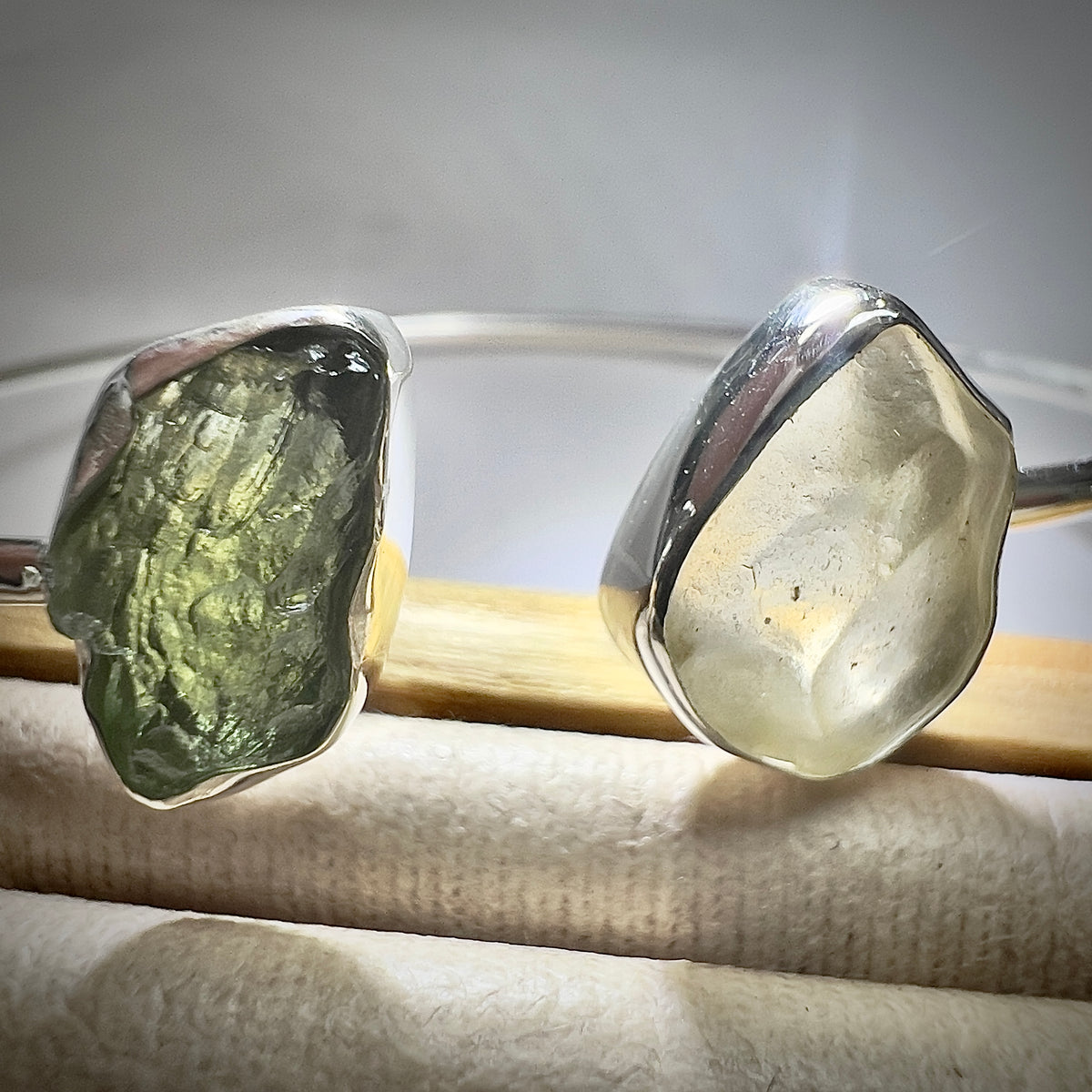 Sterling Silver Moldavite & LDG Bracelet | 0.6g | Chlum