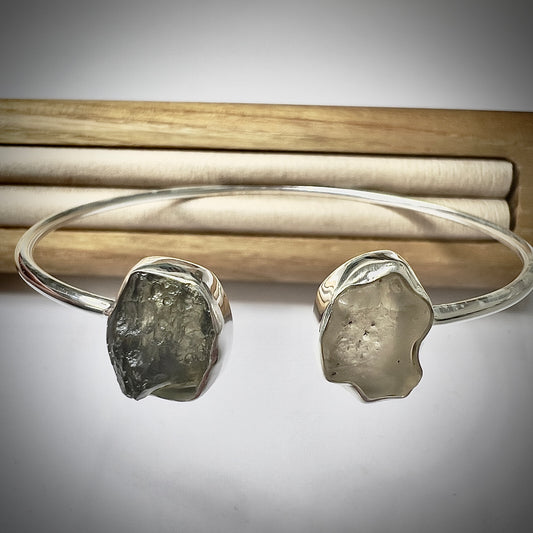 Sterling Silver Moldavite & LDG Bracelet | 1.03g | Chlum
