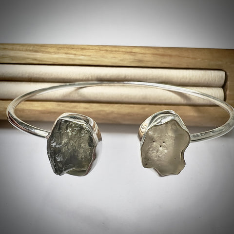 Sterling Silver Moldavite & LDG Bracelet | 1.03g | Chlum