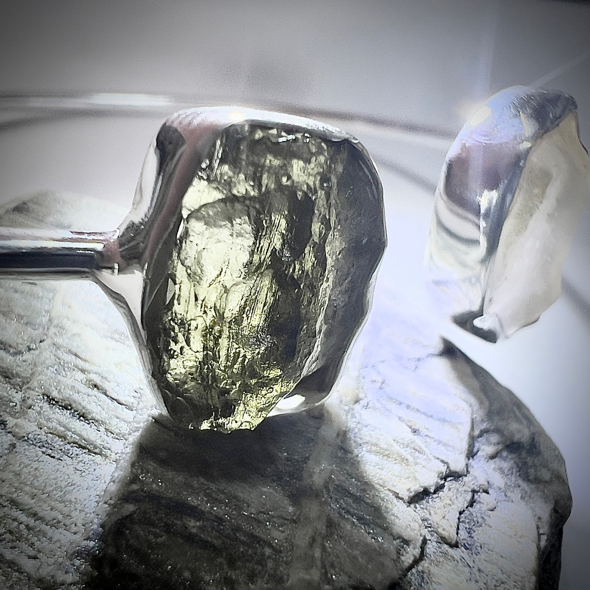 Sterling Silver Moldavite & LDG Bracelet | 1.03g | Chlum