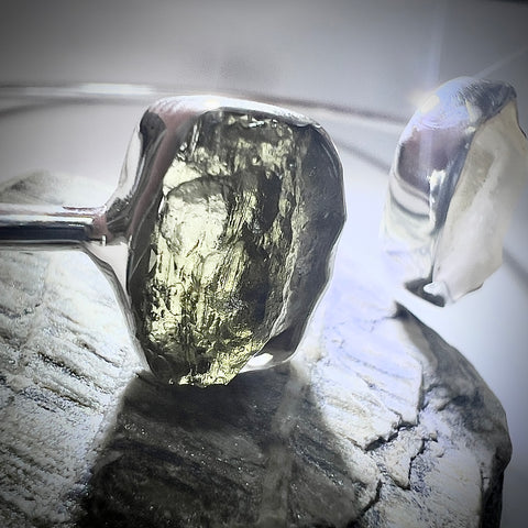Sterling Silver Moldavite & LDG Bracelet | 1.03g | Chlum
