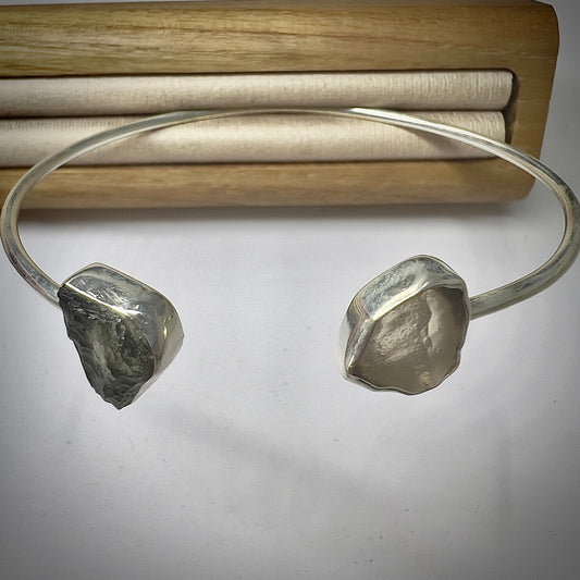 Sterling Silver Moldavite & LDG Bracelet | 0.8g | Chlum