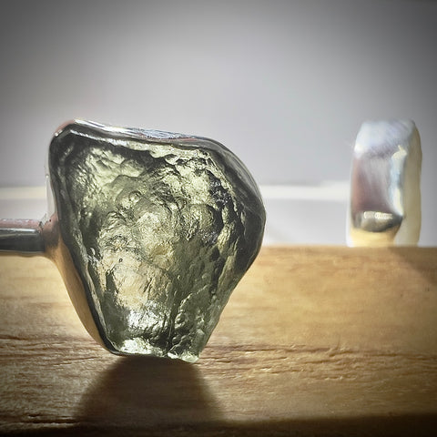 Sterling Silver Moldavite & LDG Bracelet | 0.8g | Chlum
