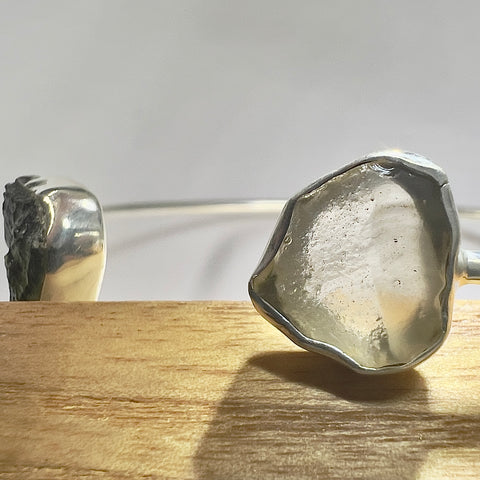Sterling Silver Moldavite & LDG Bracelet | 0.8g | Chlum