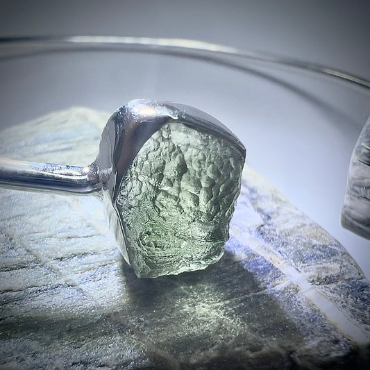 Sterling Silver Moldavite & LDG Bracelet | 0.95g | Chlum