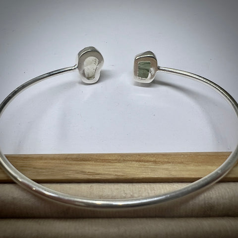 Sterling Silver Moldavite & LDG Bracelet | 0.95g | Chlum