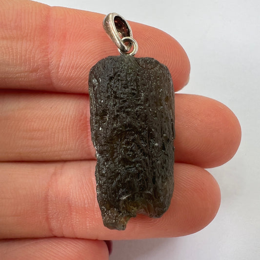 3.48g Moldavite Silver Pendant