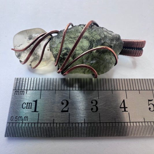 Moldavite & LDG Copper Pendant  2.83g.