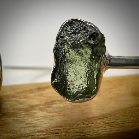 Sterling Silver Moldavite & Herkimer Bracelet | 0.87g | Chlum