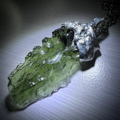 2g Soft Soldered Pewter Moldavite Pendant- Nesmen Silazka