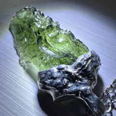 2g Soft Soldered Pewter Moldavite Pendant- Nesmen Silazka
