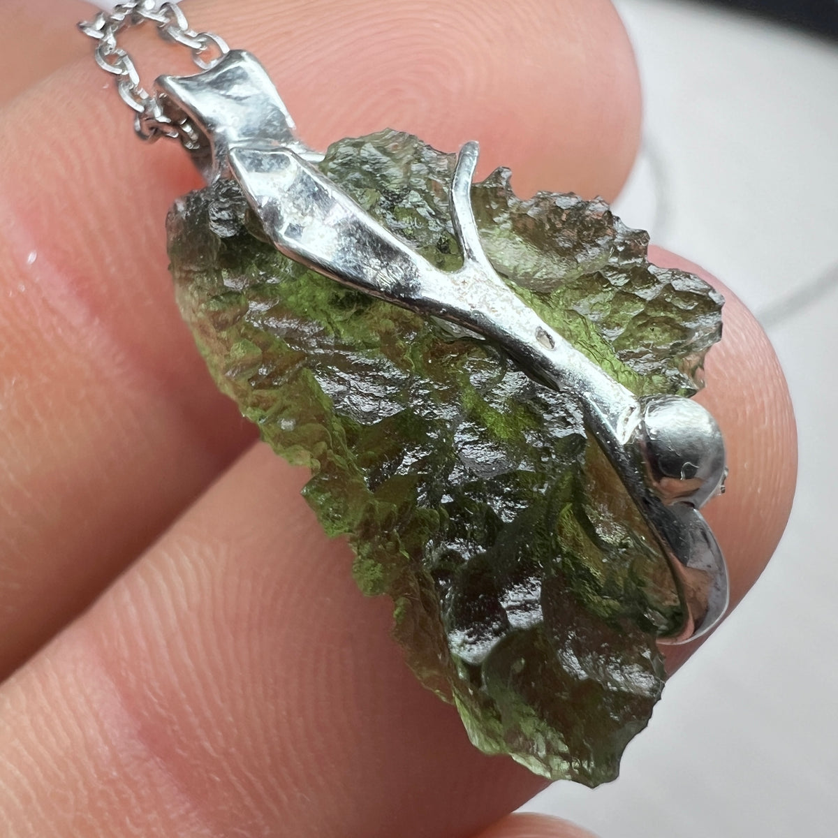 2g Soft Soldered Pewter Moldavite Pendant