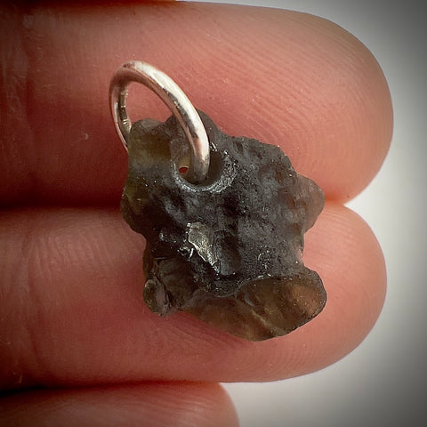 Silver Moldavite Pendant | 1.54g | Chlum