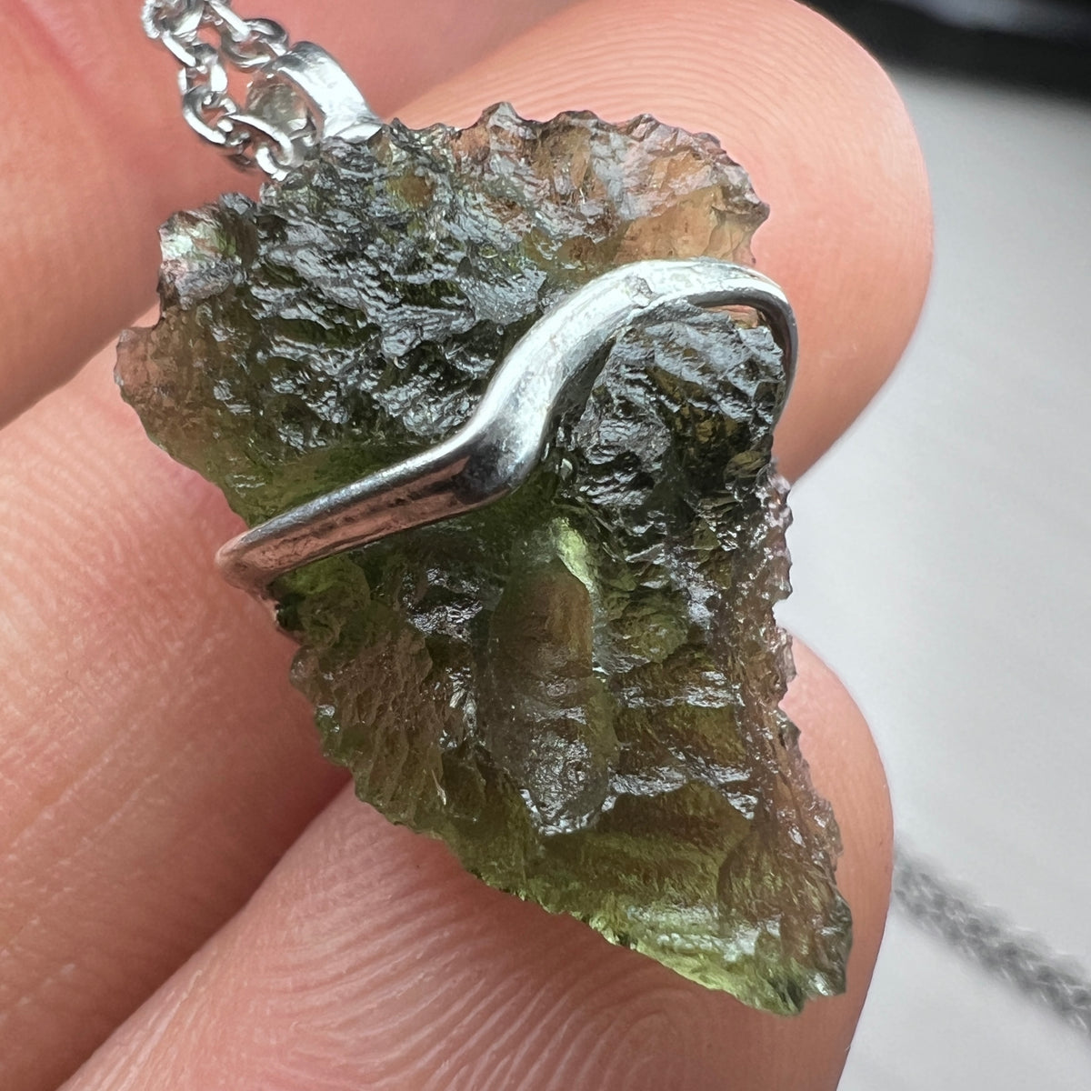 2g Soft Soldered Pewter Moldavite Pendant- Nesmen Silazka