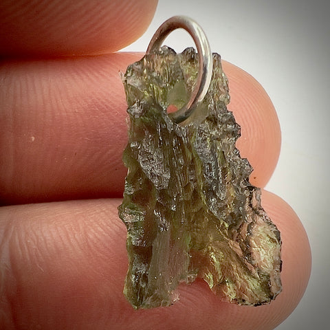 Silver Moldavite Pendant | 1.32g | Chlum