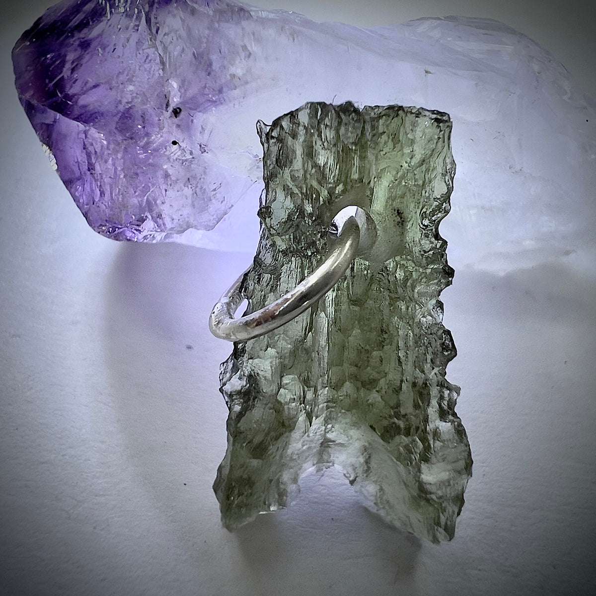 Silver Moldavite Pendant | 1.32g | Chlum