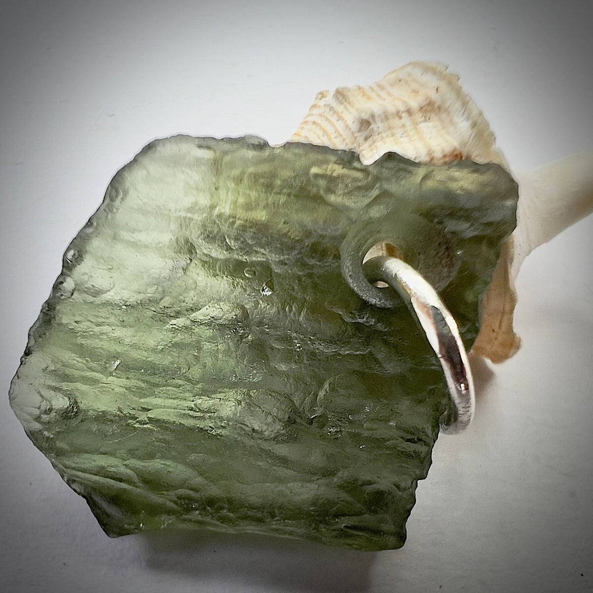 Silver Moldavite Pendant | 2.15g | Chlum