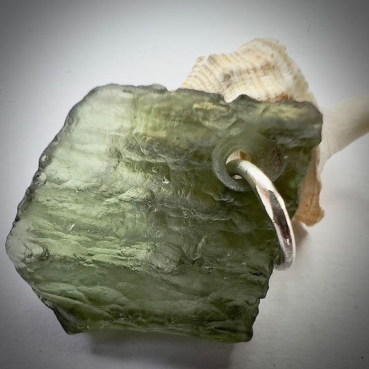 Silver Moldavite Pendant | 2.15g | Chlum